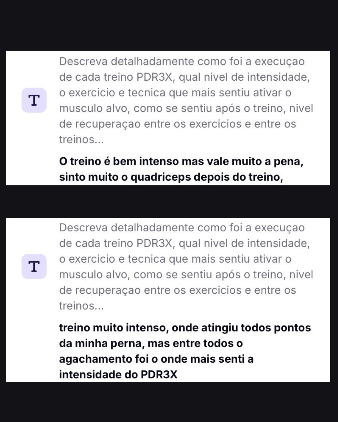 Depoimento antes e depois