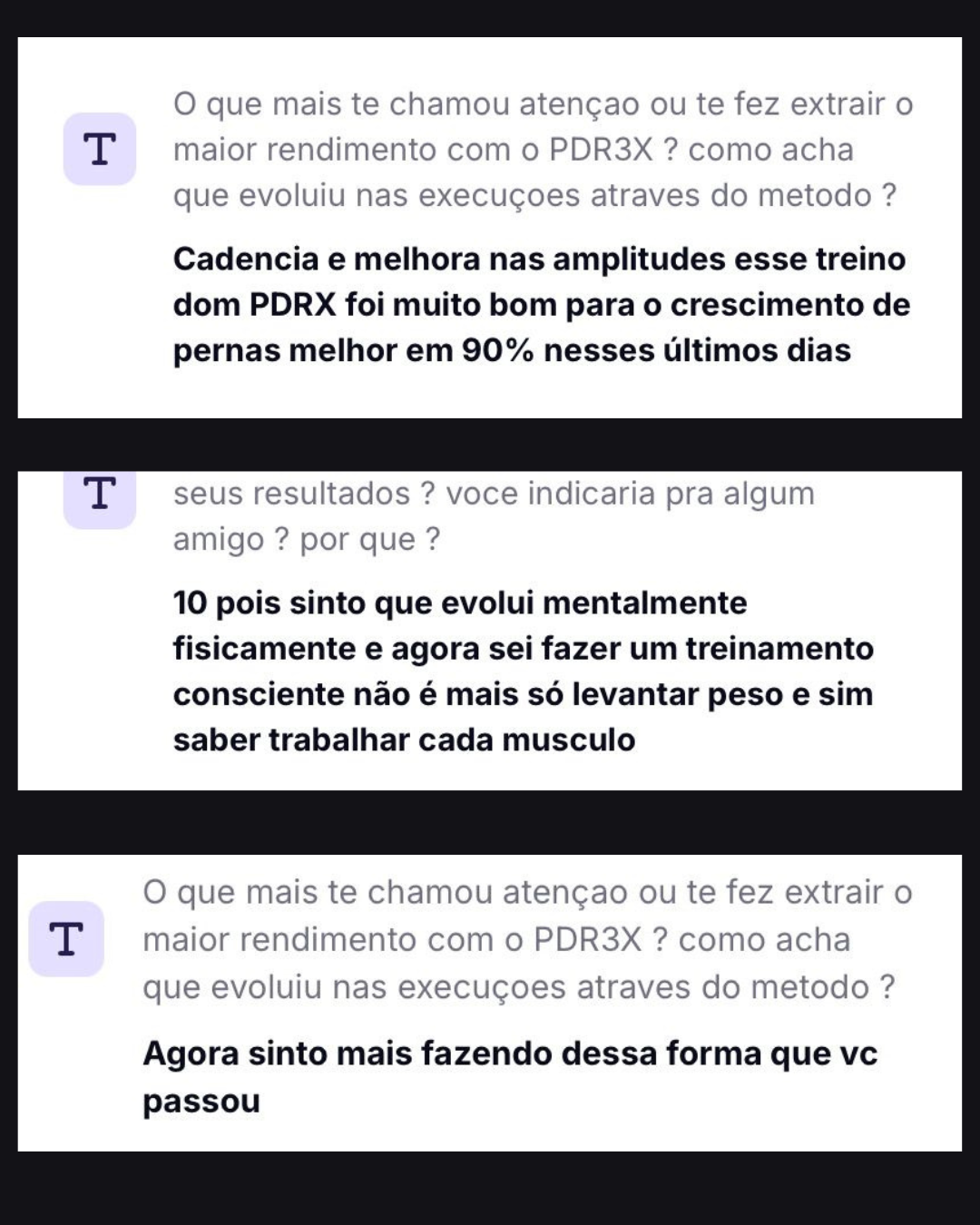 Depoimento antes e depois