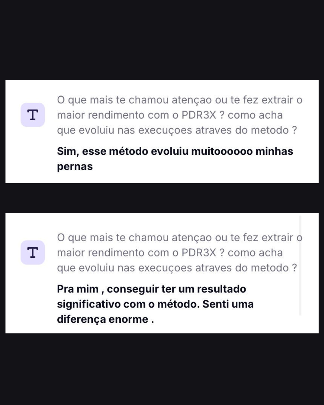 Depoimento antes e depois
